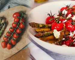 Domatesli salatayı bir de böyle deneyin! Kızarmış domatesli kuşkonmaz salatası tarifi