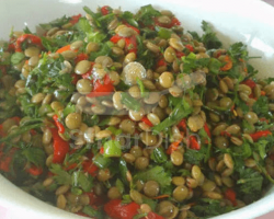 Buğdaylı Yeşil Mercimek Salatası Tarifi